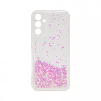 iLike Samsung Galaxy A35 silicone hoesje Water Glitter lichtroze