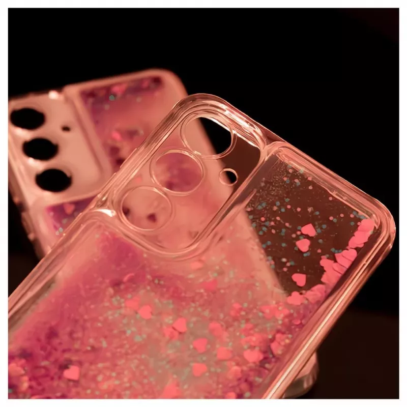 iLike Samsung Galaxy A35 silicone hoesje Water Glitter roze