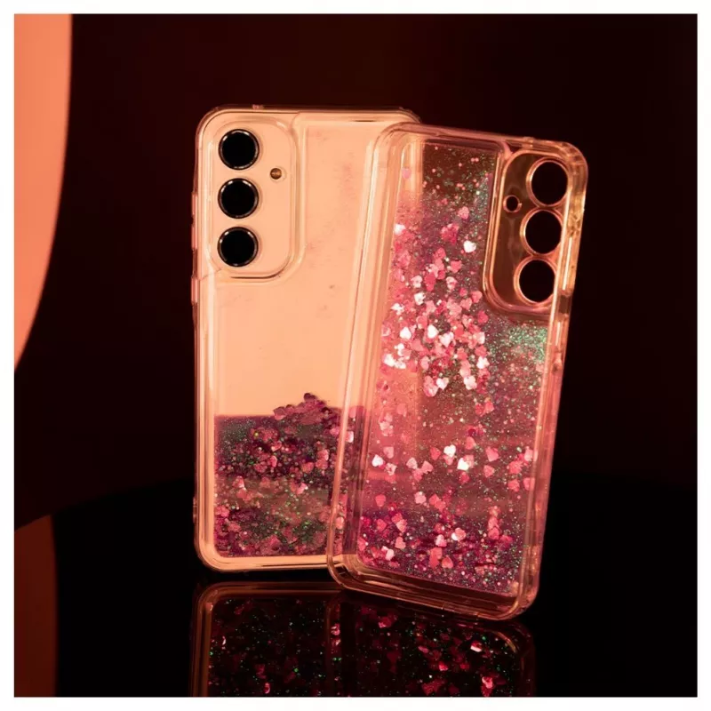 iLike Samsung Galaxy A35 silicone hoesje Water Glitter roze