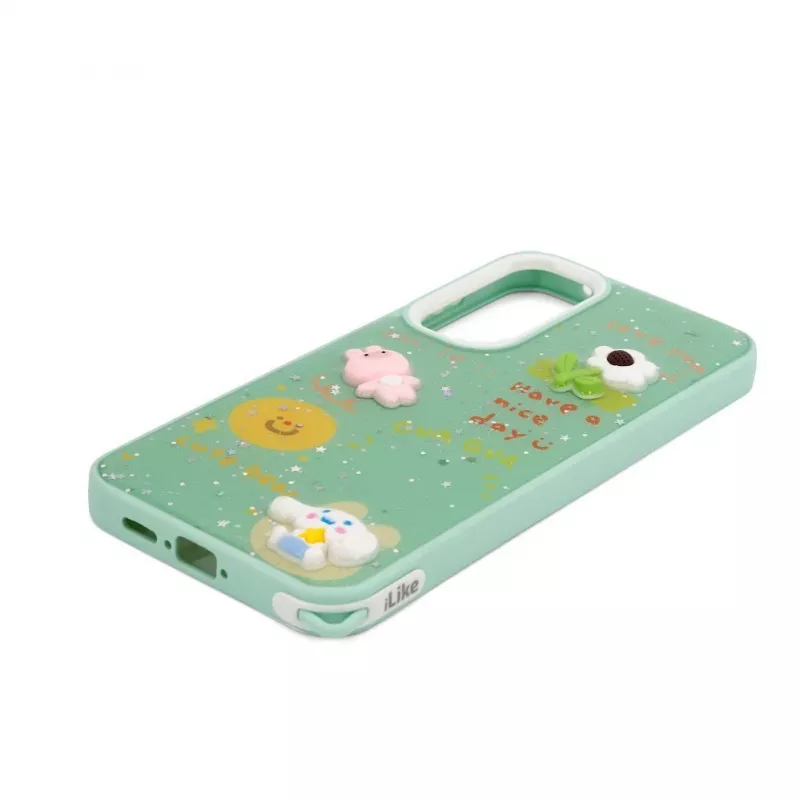 iLike Samsung Galaxy A55 epoxy cartoon cover lichtgroen