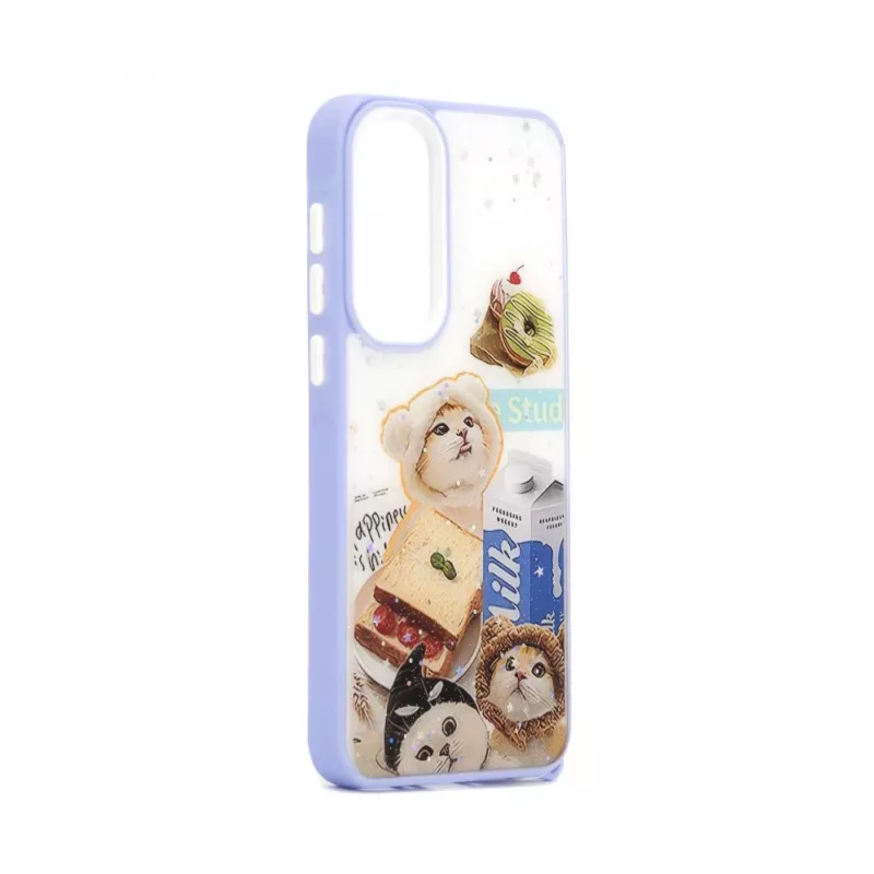 iLike Samsung Galaxy A55 epoxy cartoon cover wit blauw