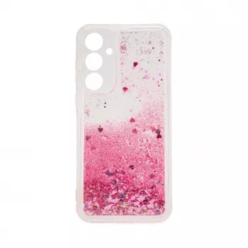 iLike Samsung Galaxy A55 Siliconen Hoesje Water Glitter Roze
