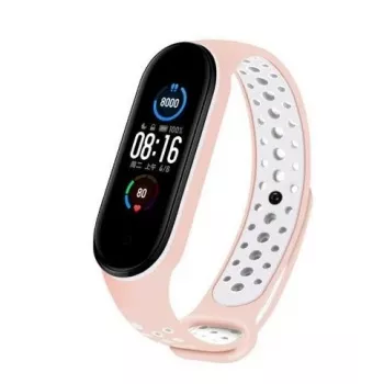 iLike siliconen polsband voor Xiaomi Mi Band 5 Dots roze wit