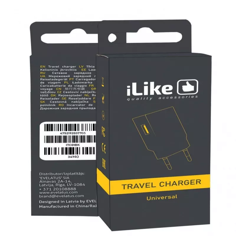 iLike reisoplader ITC01 wit - 5W USB-A wandoplader met EU-stekker