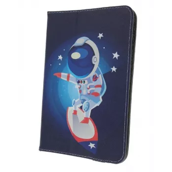 iLike universeel Cosmonaut tablet-hoesje voor 9-10 inch tablets, PU-leer, meerkleurig, standfunctie, elastische band, microvezel binnenvoering
