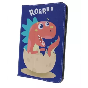 iLike Universal Folio Case Dino Roar voor tablets 9-10 inch | meerkleurig dinosauruspatroon