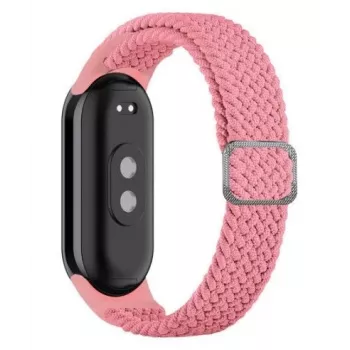 iLike Universele Mi Band 8 armband gevlochten stoffen band roze
