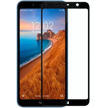 iLike Xiaomi Redmi 7A 2.5D zwart frame full glue gehard glas screenprotector