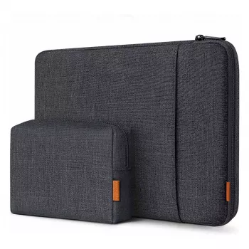 Inateck 16 Laptoptas met accessoirezakje LB01006/S1, zwart-grijs