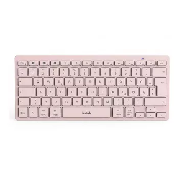 Inateck Bluetooth toetsenbord QWERTZ roze - slank, draagbaar toetsenbord voor Windows, macOS, iOS, Android