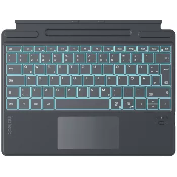 Inateck Surface Pro 8/9/X/11 toetsenbord – grijs, Duits QWERTZ, verlicht met touchpad