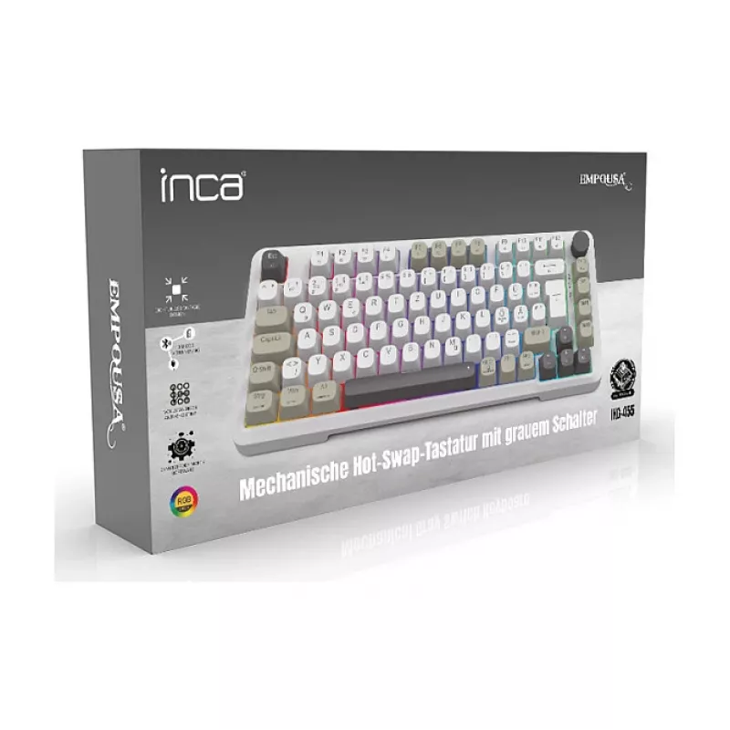 INCA gaming-toetsenbord RGB GraySwitch USB-C/BT 2,00 m wit (IKG-455)