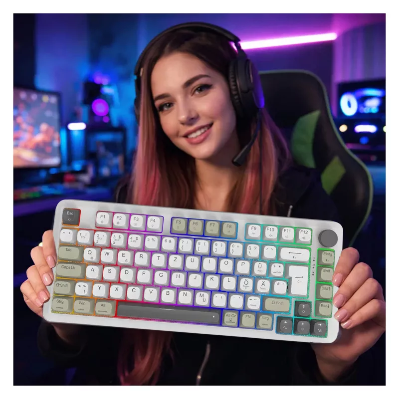 INCA gaming-toetsenbord RGB GraySwitch USB-C/BT 2,00 m wit (IKG-455)