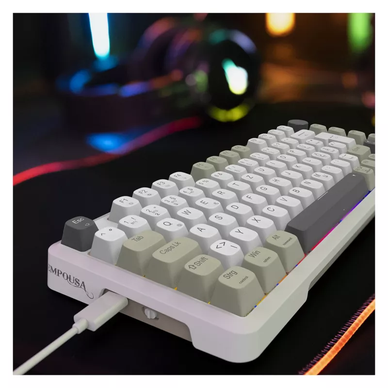 INCA gaming-toetsenbord RGB GraySwitch USB-C/BT 2,00 m wit (IKG-455)