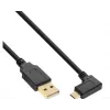 InLine Micro-USB 2.0-kabel, USB-A stekker naar Micro-B stekker haaks, vergulde contacten, 0,5 m
