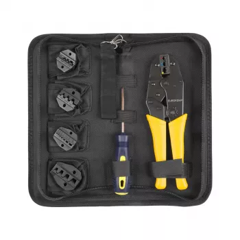 INNE krimptang met verwisselbare bekken set E6110, ratel, 5 bekkenparen, 0,5-16 mm², opbergkoffer