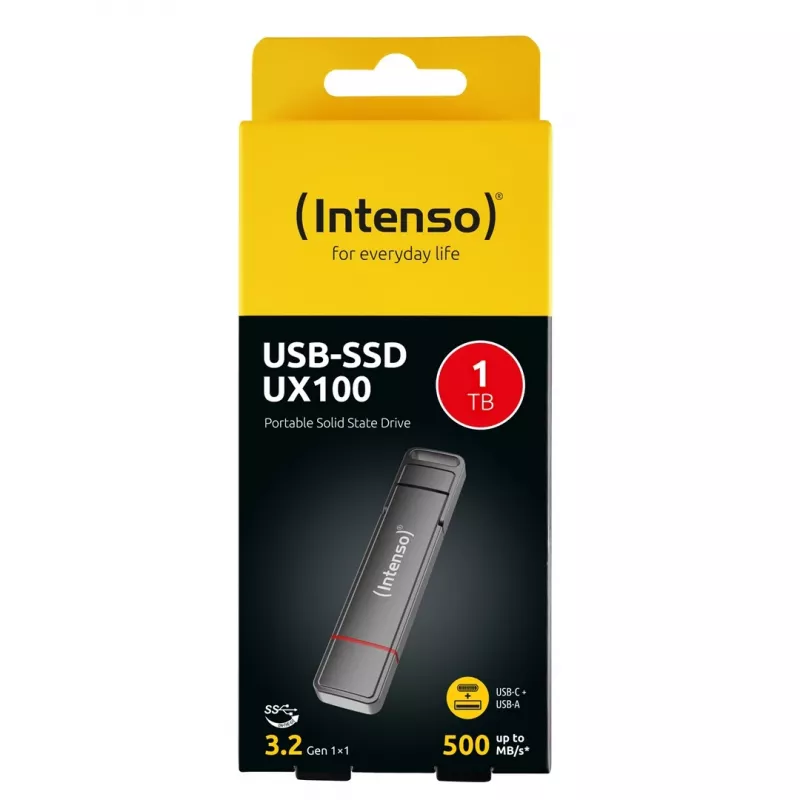 Intenso UX100 1TB externe SSD, USB 3.2 Gen 1, zwart