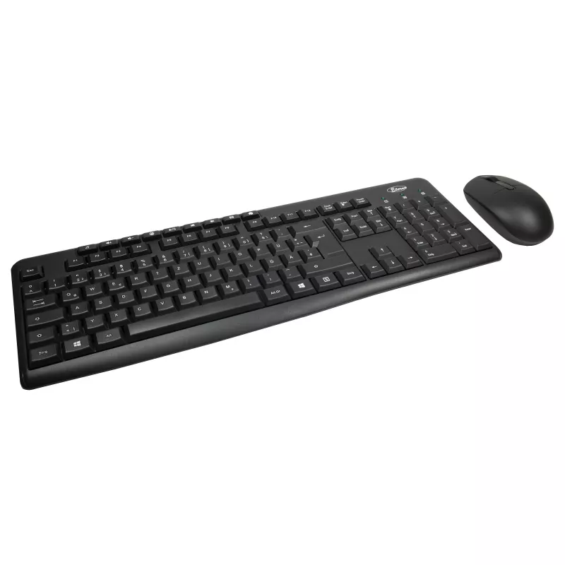 Inter-Tech AC KB-208 draadloze toetsenbord- en muisset, zwart (88884137)