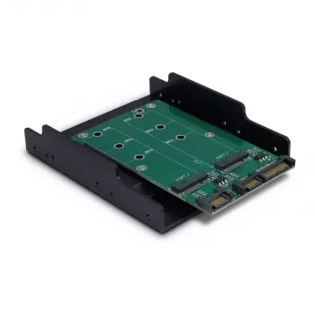 Inter-Tech KT005B 2xSATA naar 2xM.2 SATA SSD PCI-slot montageframe-adapter