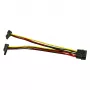 Inter-Tech Molex naar 2x SATA stroom 90° adapterkabel, 0,15 m