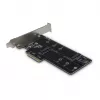 Inter-Tech PCIe-adapterkaart KT015 PCIe x4 naar M.2 NVMe + SATA naar M.2