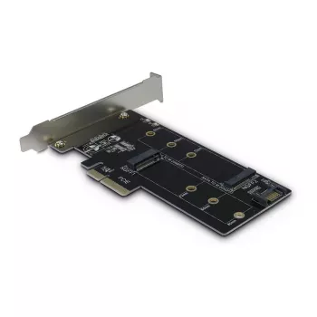 Inter-Tech PCIe-adapterkaart KT015 PCIe x4 naar M.2 NVMe + SATA naar M.2