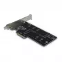 Inter-Tech PCIe-adapterkaart KT015 PCIe x4 naar M.2 NVMe + SATA naar M.2