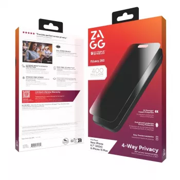 InvisibleShield Glass Elite Privacy 360 Displayscherm voor Apple iPhone 16 Plus / 15 Plus