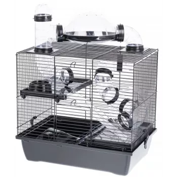INZ INTER-ZOO Rocky Plus hamsterkooi zwart 420x290x550 mm