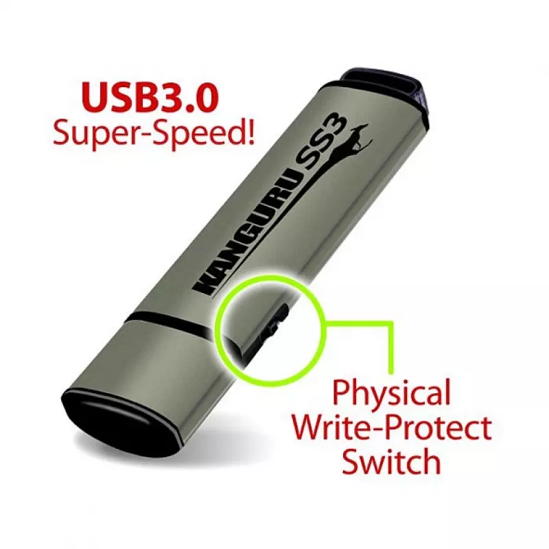 ISTORAGE STICK Kanguru SS3 32GB USB 3.2 Gen 1 hardware-versleutelde USB-stick