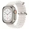 iWear S1 Grooved Soft Silicone 20mm band voor Apple Watch 49mm / 45mm / 44mm / 42mm wit