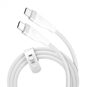 J5CREATE USB-C 60W ultra zachte dubbelgevlochten snellaadkabel - Space Grey, 1,2m