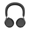 Jabra Evolve2 75 draadloze Bluetooth-headset met actieve ruisonderdrukking, Microsoft Teams gecertificeerd, zwart