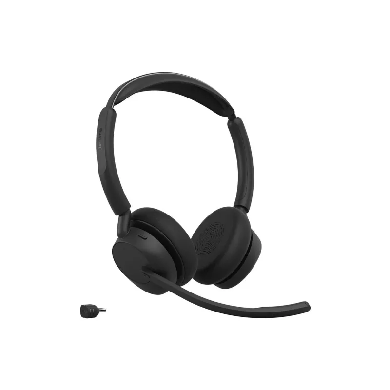 Jabra Evolve3 45 UC Stereo headset, Link 390c, oplaadstandaard, zwart