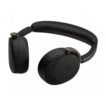 Jabra Evolve3 65 Flex headset met Link 390a USB-adapter, Microsoft Teams gecertificeerd, draadloos Bluetooth, hybride ANC, zwart