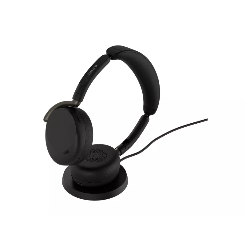Jabra Evolve3 65 Flex UC headset, Link 390c, draadloze oplaadpad, zwart