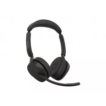 Jabra Evolve3 65 stereo Link 390a MS draadloze on-ear headset met Bluetooth en USB-A-adapter, geoptimaliseerd voor Microsoft Teams, zwart