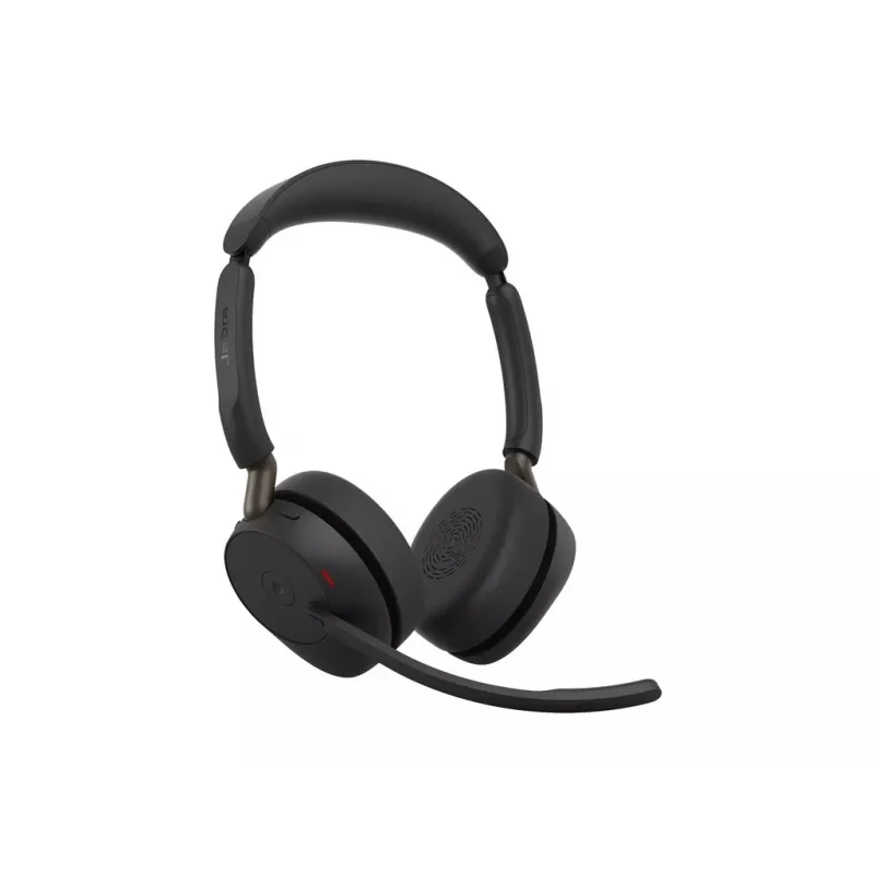 Jabra Evolve3 65 stereo Link 390a MS draadloze on-ear headset met Bluetooth en USB-A-adapter, geoptimaliseerd voor Microsoft Teams, zwart