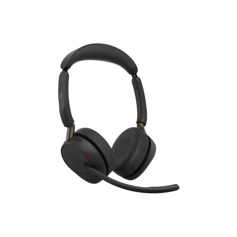 Jabra Evolve3 65 stereo draadloze Bluetooth-headset met Link 390a USB-A-adapter en laadstation – Microsoft Teams-gecertificeerd, on-ear, ruisonderdrukkende microfoon, 37h accu