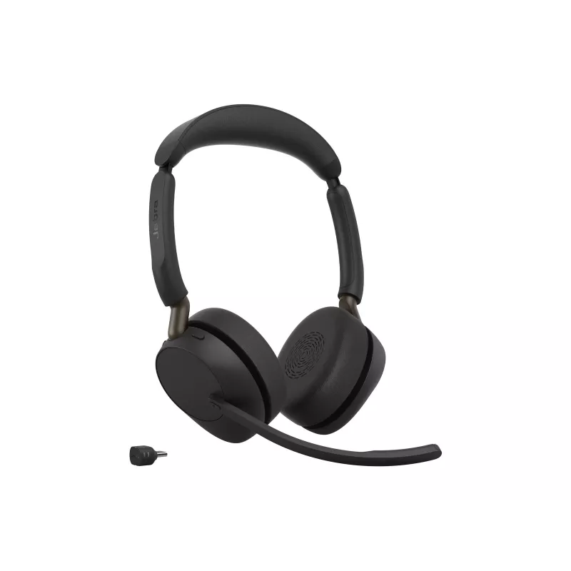 Jabra Evolve3 65 UC Stereo headset, Link 390c, oplaadstandaard, zwart