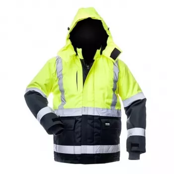 JACKET CANVAS HI-VIS WJ-8946 GEEL/BLAUW 3XL