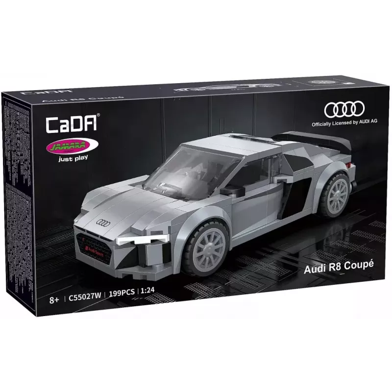 Jamara CaDA Audi R8 Coupé 1:24 schaal bouwstenenset – 272 onderdelen, grijs, vanaf 8 jaar
