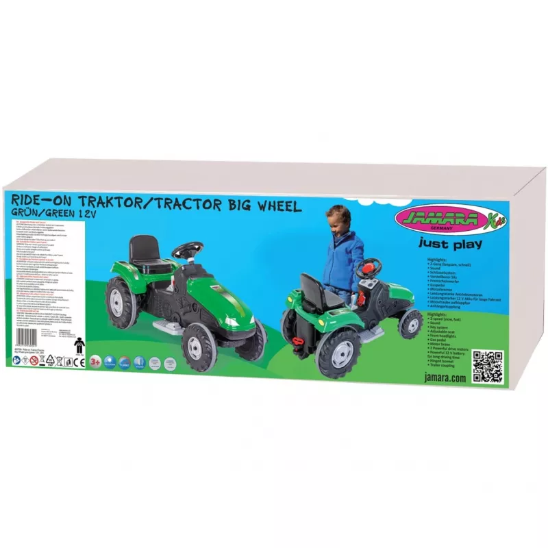 Jamara Ride-on Tractor Big Wheel 12V Groen 3+