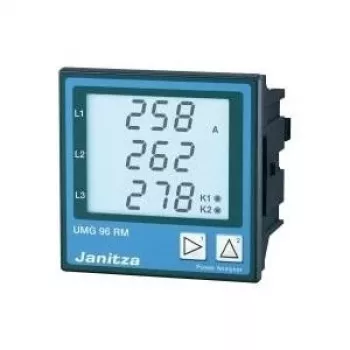 Janitza UMG96RM-E 6-kanaals netanalysator met Ethernet en differentiaalstroombewaking, 10-300V L-N / 18-520V L-L 5222036