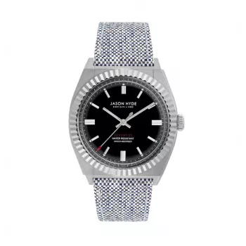 JASON HYDE MAN JH10002 quartz analoog horloge 40 mm zwarte leren band