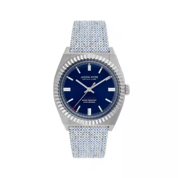 JASON HYDE MAN JH10004 analoog quartz horloge 40mm zwarte wijzerplaat echt leren band