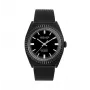 JASON HYDE MAN JH10009 40mm RVS quartz horloge zwarte wijzerplaat leren band