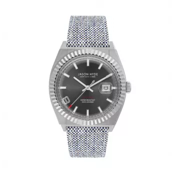 JASON HYDE MAN JH30001 40mm quartz horloge zwarte wijzerplaat zwarte stoffen band