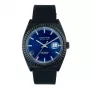JASON HYDE MAN JH30008 40mm Quartz Analoog Horloge Zwarte wijzerplaat Leren band