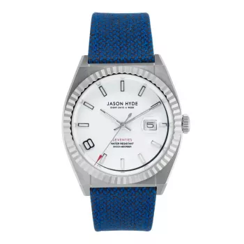 Jason Hyde man JH30010 quartz analoog horloge 40 mm zwarte wijzerplaat leren band